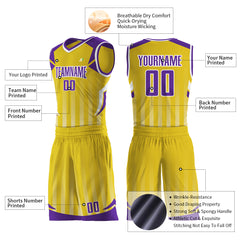 Custom Yellow Mesh Basketball Uniform Design Your Own Jersey