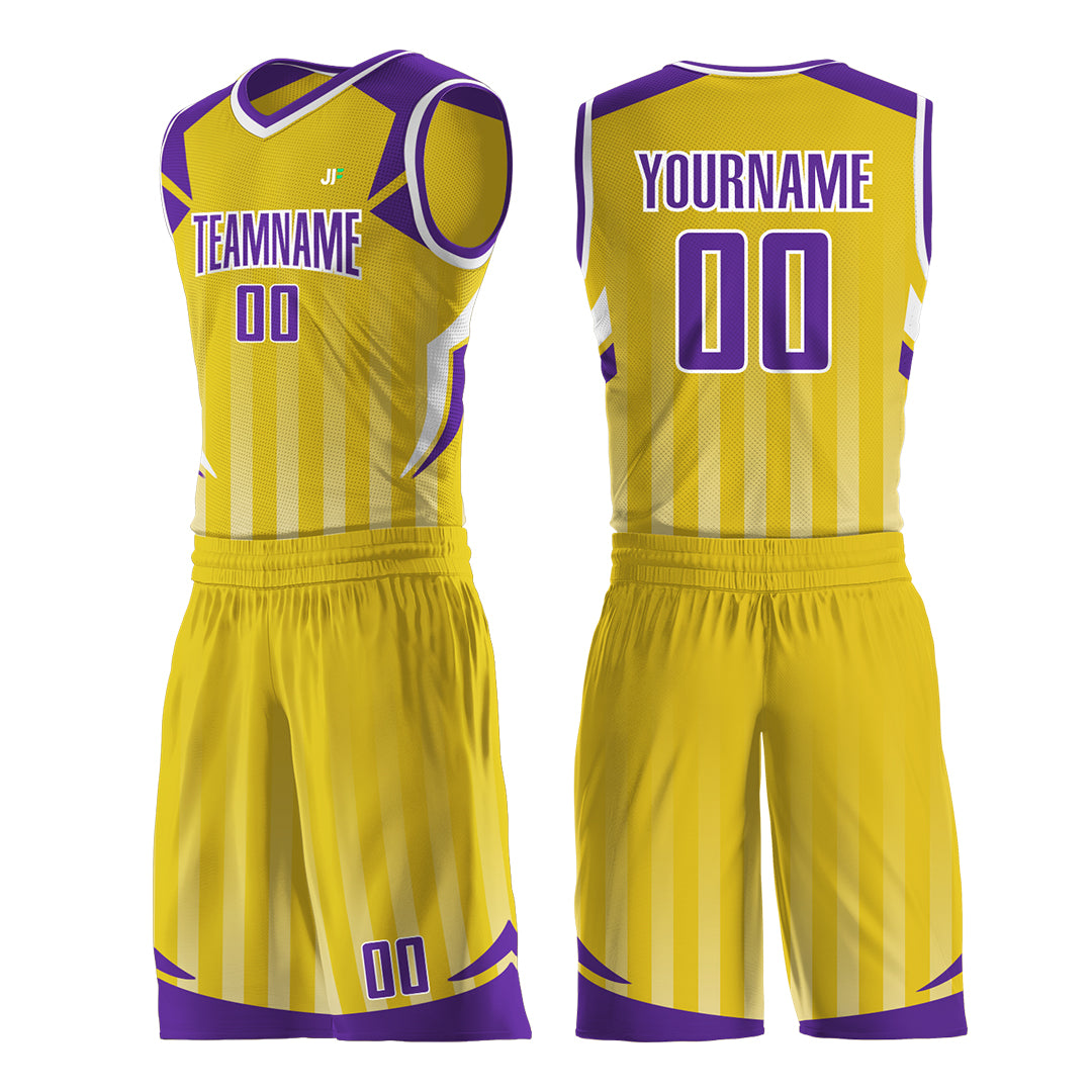 Custom Yellow Mesh Basketball Uniform Design Your Own Jersey