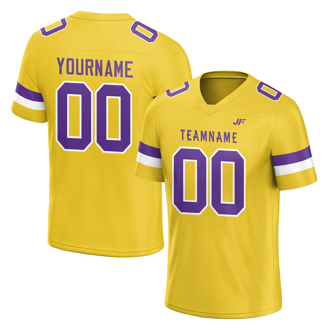 Custom Yellow Football Jersey Athletic Shirt For Adult Youth