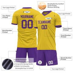 Custom Yellow Soccer Uniform For Adult Youth Fans Jersey