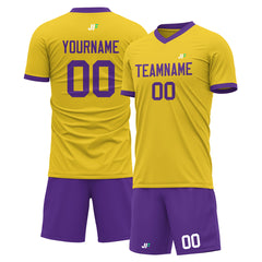 Custom Yellow Soccer Uniform For Adult Youth Fans Jersey