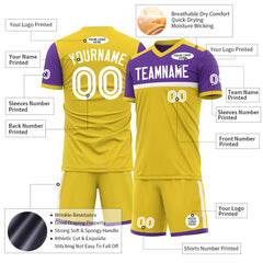 Custom Yellow Soccer Uniform Training Outfit Sportswear