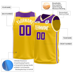 Custom Yellow Basketball Jersey Athletic Sports Shirts Design Your Own