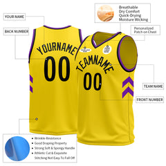 Custom Yellow Basketball Jersey Athletic Sports Shirts For Aldult Youths