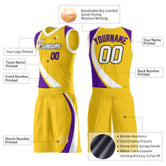 Custom Yellow Basketball Uniform Print Athletic V Neck Mesh Jersey