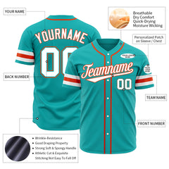 Custom Aqua Baseball Jersey Authentic Button Down Vintage Game Training Shirt