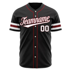 Custom Black Baseball Jersey Authentic Button Down Vintage Game Training Shirt