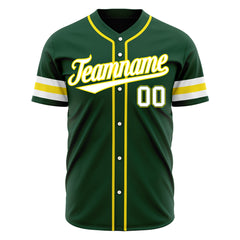 Custom Green Baseball Jersey Authentic Button Down Vintage Game Training Shirt