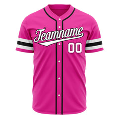 Custom Pink Baseball Jersey Authentic Button Down Vintage Game Training Shirt