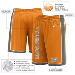 Custom Bay Orange Basketball Shorts Athletic Mesh Training Shorts