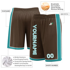 Custom Brown Basketball Shorts Athletic Mesh Training Shorts