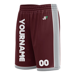 Custom Burgundy Basketball Shorts Athletic Mesh Training Shorts