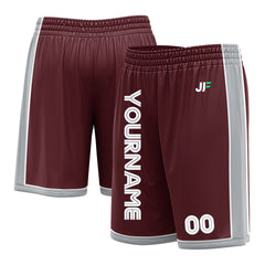 Custom Burgundy Basketball Shorts Athletic Mesh Training Shorts