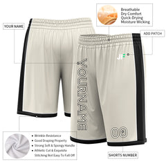 Custom Cream Basketball Shorts Athletic Mesh Training Shorts