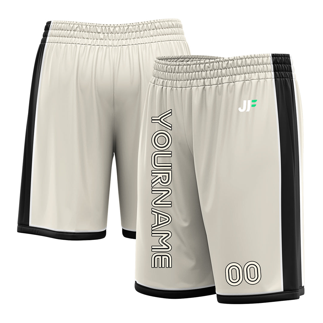 Custom Cream Basketball Shorts Athletic Mesh Training Shorts