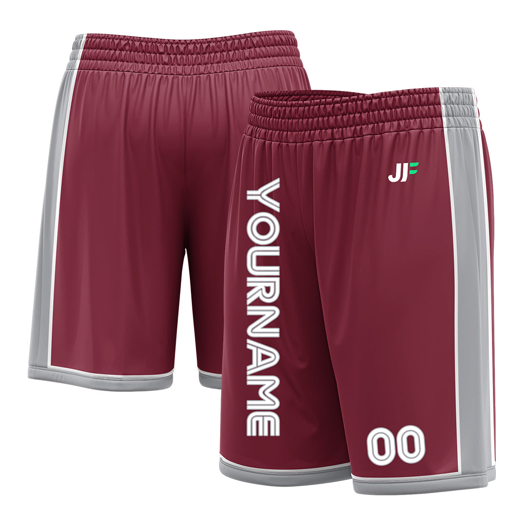 Custom Crimson Basketball Shorts Athletic Mesh Training Shorts