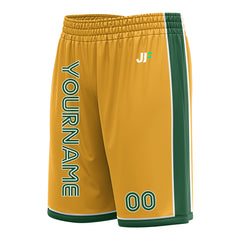 Custom Gold Basketball Shorts Athletic Mesh Training Shorts