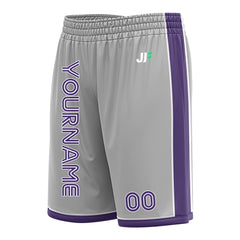 Custom Gray Basketball Shorts Athletic Mesh Training Shorts