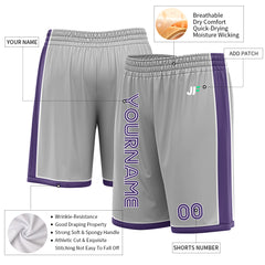 Custom Gray Basketball Shorts Athletic Mesh Training Shorts