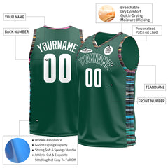 Custom Green Basketball Jersey Design Your Own Mesh Athletic Sport Shirts