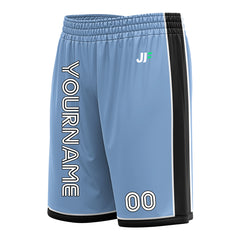 Custom Light Blue Basketball Shorts Athletic Mesh Training Shorts