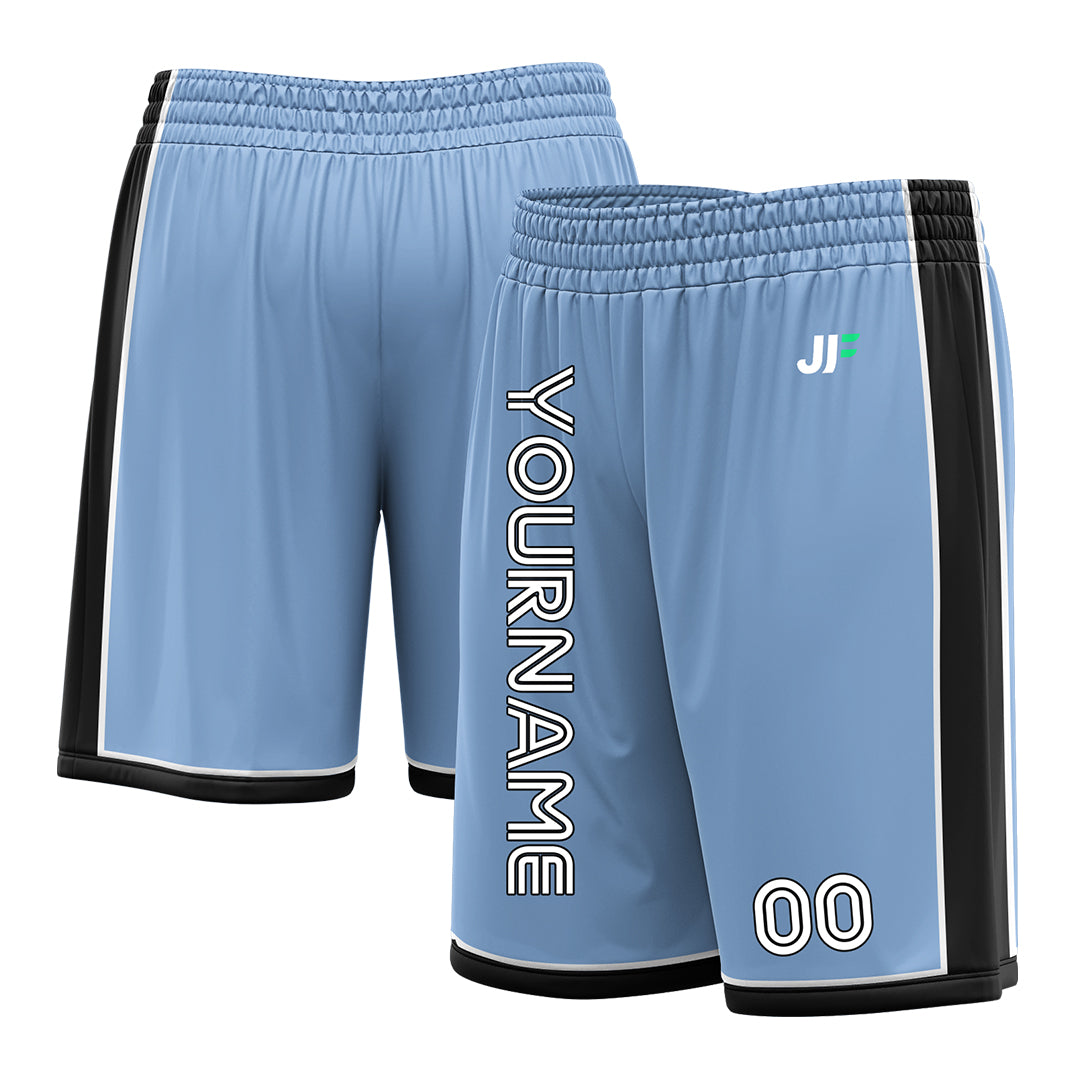 Custom Light Blue Basketball Shorts Athletic Mesh Training Shorts