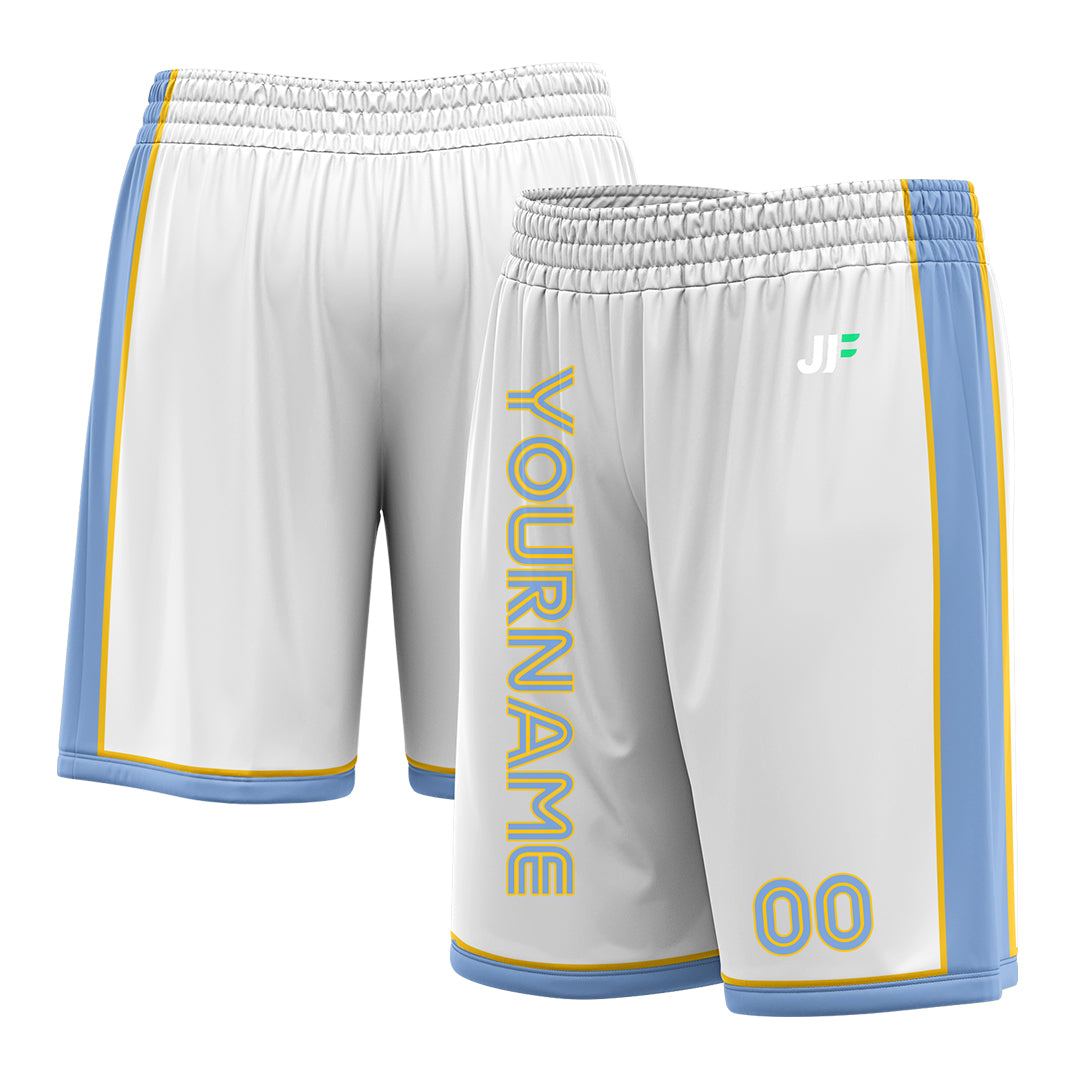 Custom White Basketball Shorts Athletic Mesh Training Shorts