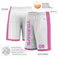 Custom Medium White Basketball Shorts Athletic Mesh Training Shorts