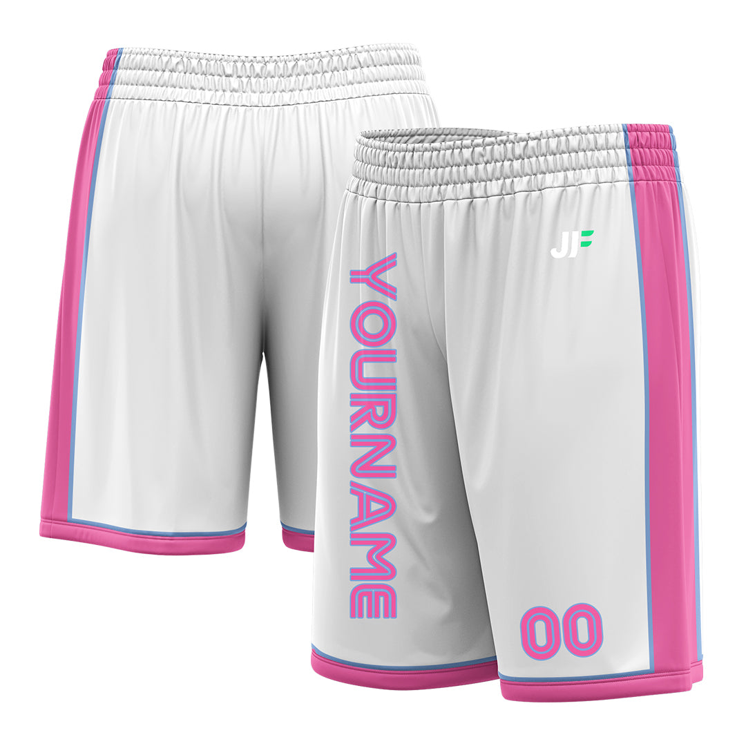 Custom Medium White Basketball Shorts Athletic Mesh Training Shorts