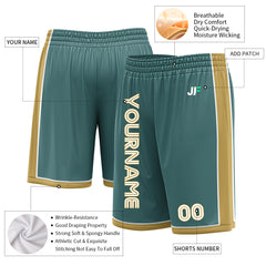 Custom Midnight Green Basketball Shorts Athletic Mesh Training Shorts