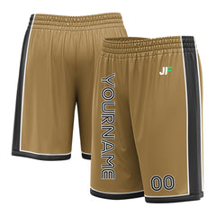 Custom Old Gold Basketball Shorts Athletic Mesh Training Shorts