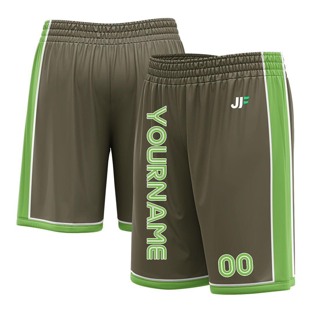 Custom Olive Basketball Shorts Athletic Mesh Training Shorts