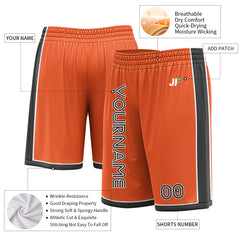 Custom Orange Basketball Shorts Athletic Mesh Training Shorts