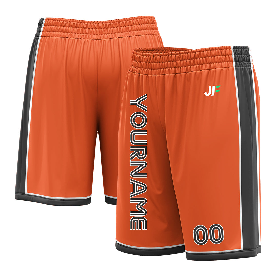 Custom Orange Basketball Shorts Athletic Mesh Training Shorts