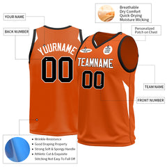 Custom Orange Basketball Jersey Design Your Own Mesh Sportswear Shirts