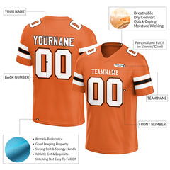 Custom Orange Football Jersey Print Name Number Logo American Special Fans Edition Design Shirts