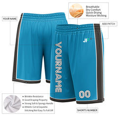 Custom Panther Blue Basketball Shorts Athletic Mesh Training Shorts