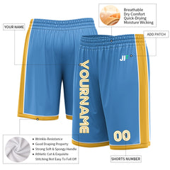 Custom Powder Blue Basketball Shorts Athletic Mesh Training Shorts