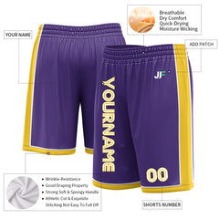 Custom Purple Basketball Shorts Athletic Mesh Training Shorts