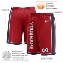 Custom Red Basketball Shorts Athletic Mesh Training Shorts