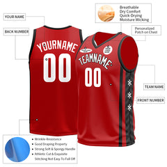 Custom Red Basketball Jersey Mesh Athletic City Team Sport Shirts