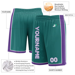 Custom Teal Basketball Shorts Athletic Mesh Training Shorts