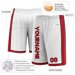 Custom White Basketball Shorts Athletic Mesh Training Shorts