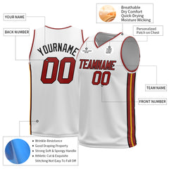 Custom White Basketball Jersey Design Your Own Mesh Athletic Performance Shirts