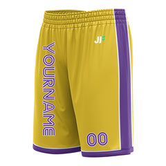 Custom Yellow Basketball Shorts Athletic Mesh Training Shorts