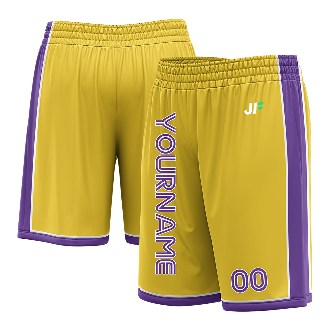 Custom Yellow Basketball Shorts Athletic Mesh Training Shorts