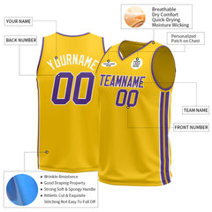 Custom Yellow Basketball Jersey Design Your Own Mesh Athletic Performance Shirts