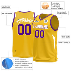 Custom Yellow Basketball Jersey Design Your Own Mesh Sportswear Shirts