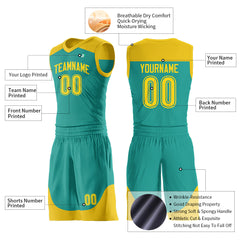 Custom Aqua Mesh Basketball Uniform For Adult Youth Fans Jersey