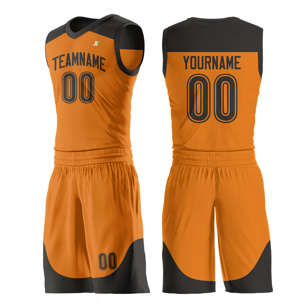 Custom Bay Orange Mesh Basketball Uniform For Adult Youth Fans Jersey